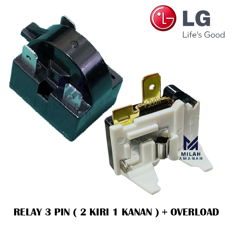 Relay 3 Pin + Ptc Overload Kulkas LG 1 pintu / 2 pintu
