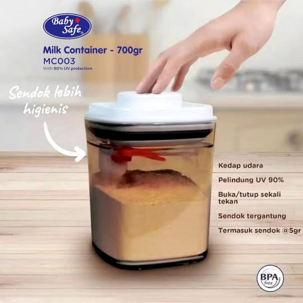BabySafe - MC003 - Wadah Penyimpanan Susu Formula 700 ml | Toples Susu Formula | Kotak Susu Formula