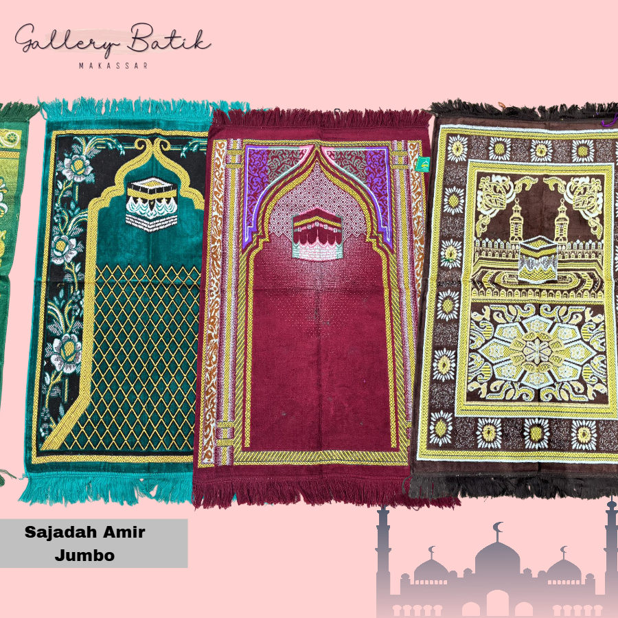 SAJADAH AMIR JUMBO UKURAN 70X100/ SAJADAH AMIR TURKEY / SAJADAH DEWASA[ Gallery Batik Makassar ]
