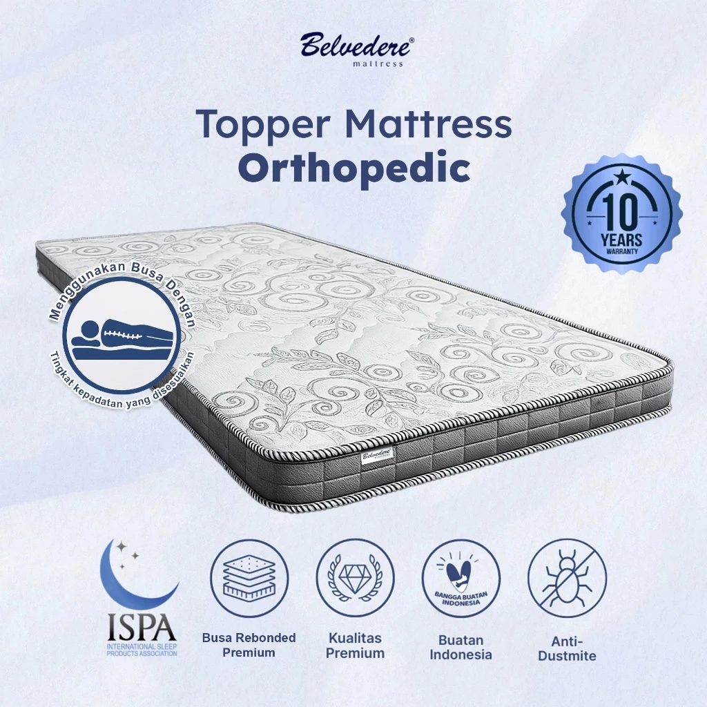 Matras Topper Rebonded / Lapisan - Kasur Busa tebal 8cm - Orthopedic
