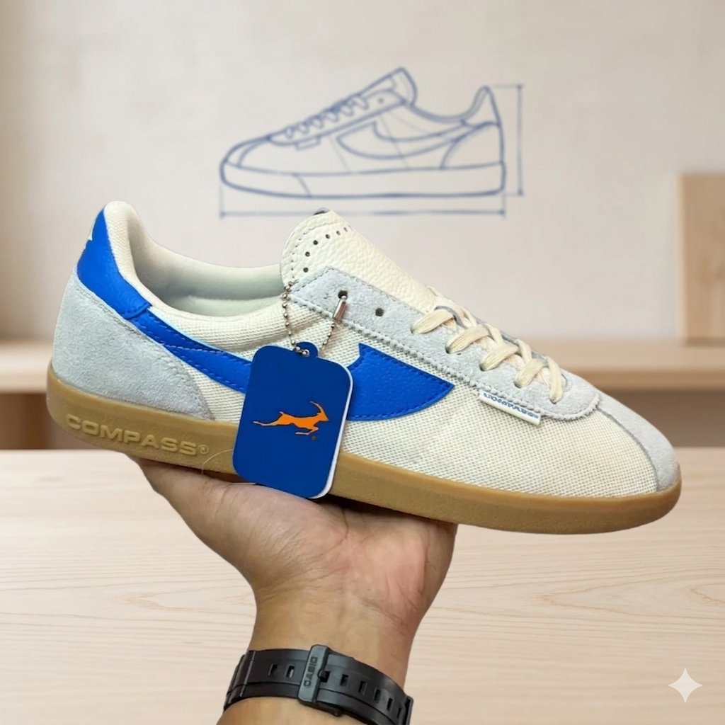 Sepatu Compass Tribun White Gum Trend Kekinian