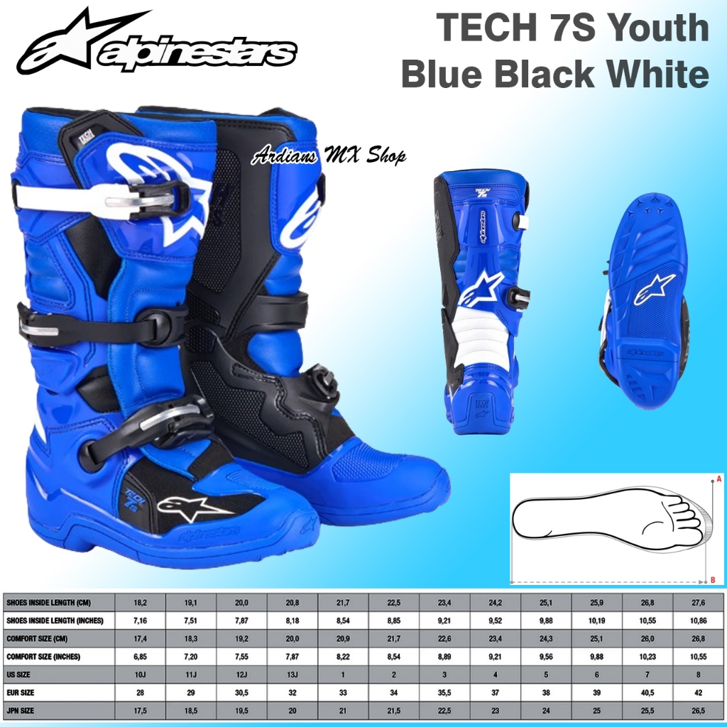 ALPINESTARS - TECH 7S YOUTH - BOOT SEPATU ANAK - TRAIL CROSS TRABAS ENDURO GRASSTRACK