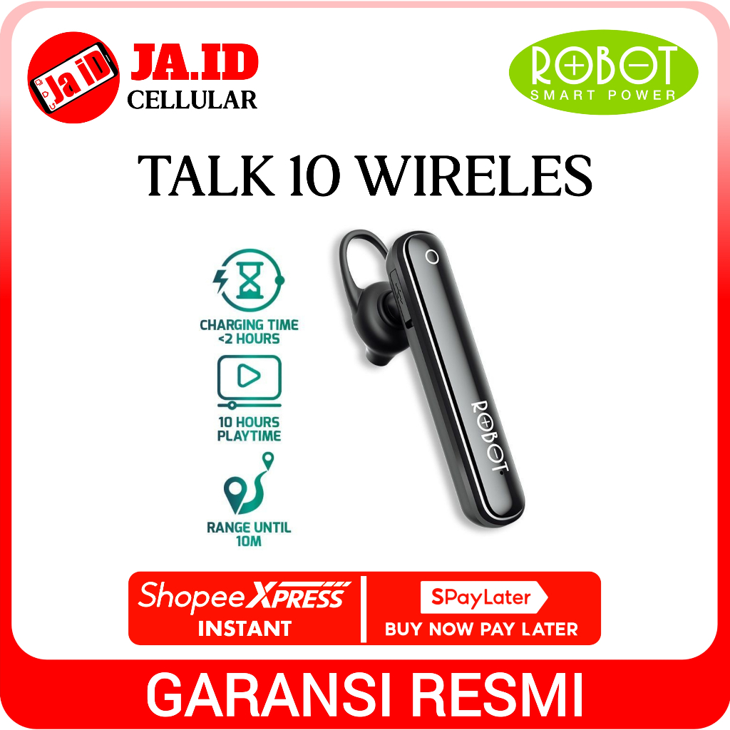 HEADSET BLUETOOTH ROBOT TALK10 ORIGINAL RESMI