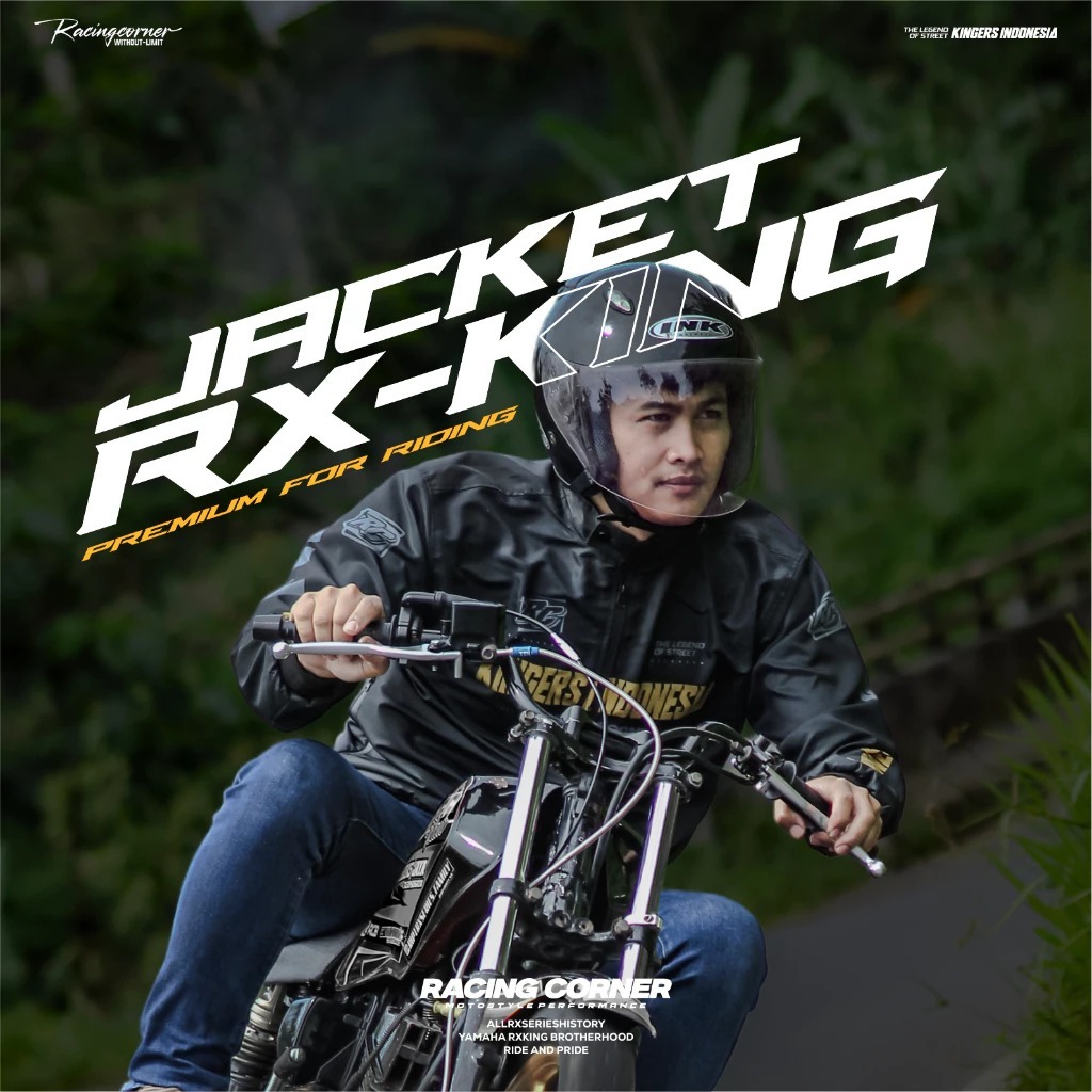 Jaket Motor RX KING Full Printing Bahan Lotto KINGERS INDONESIA Untuk Touring Riding Sunmori Yamaha 