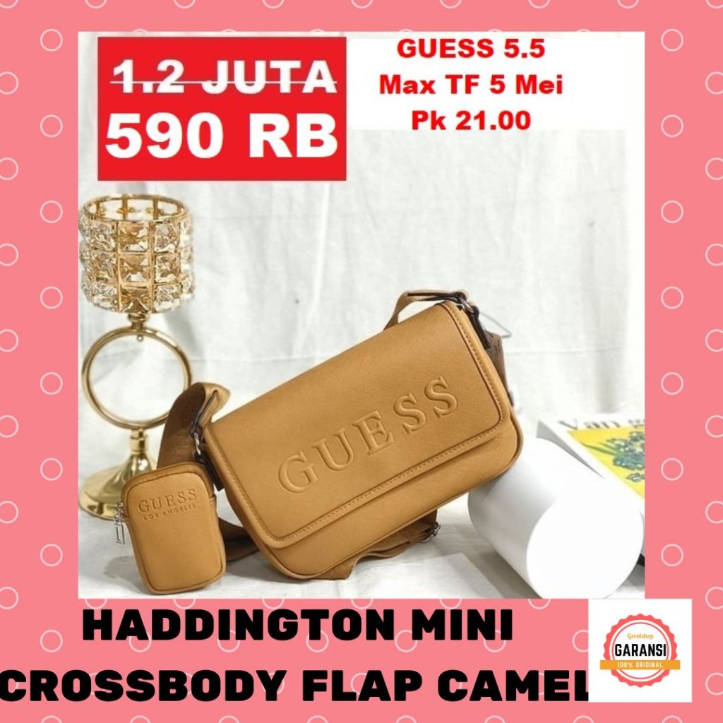 Tas selempang bahu Guess wanita sale sling bag seri HADDINGTON MINI 100% ORI