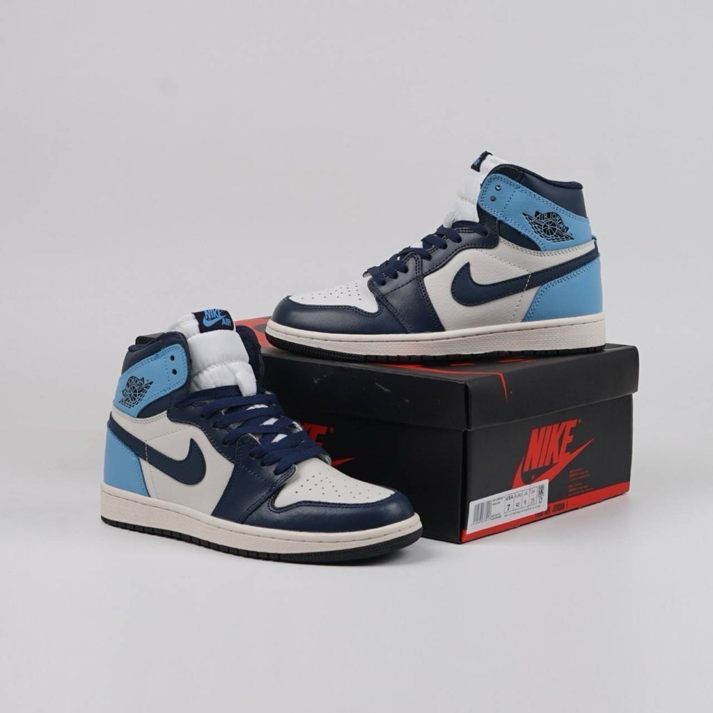 ( BDGSNKRS ) Sepatu Nike Air Jordan 1 Hi Obsidian Blue