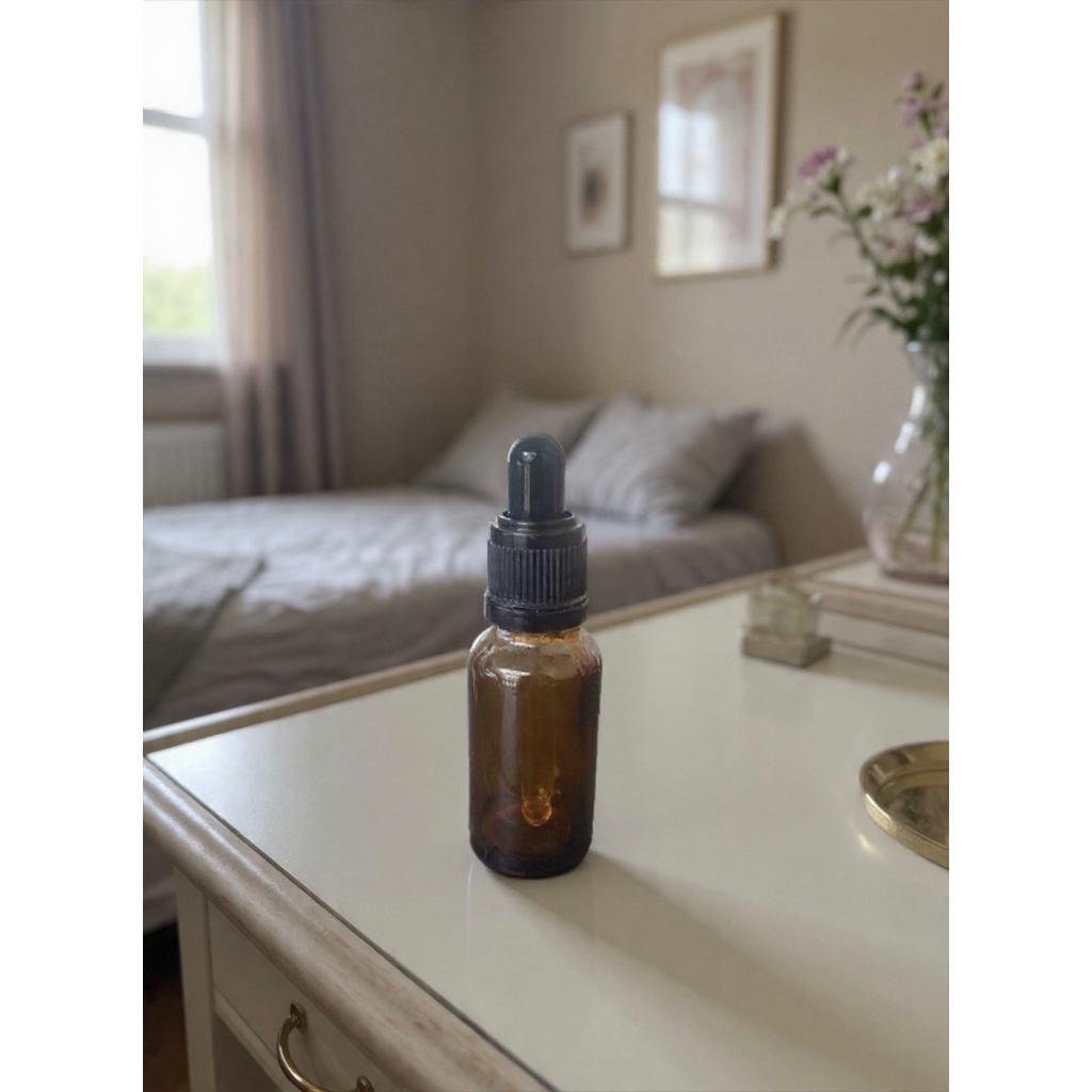 Botol Kaca Serum 20ml Amber Pipet hitam murah