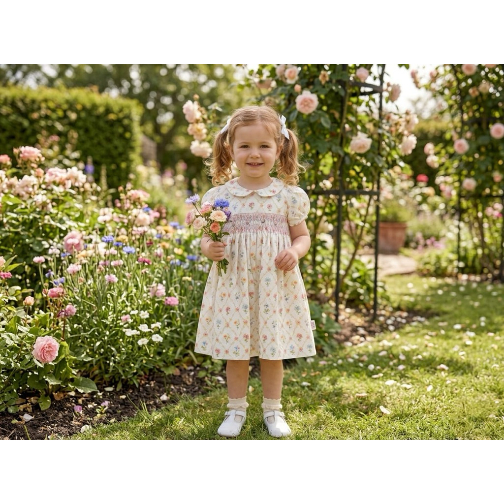 Naura Smocked Dress/ Dress Anak Perempuan/ Baju Anak Perempuan/ Smocked Dress Anak