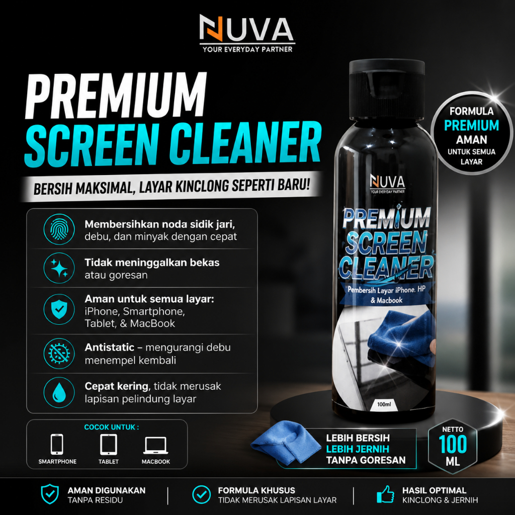 NUVA - Pembersih Layar Iphone Macbook Smart Watch Apple Screen Cleaner