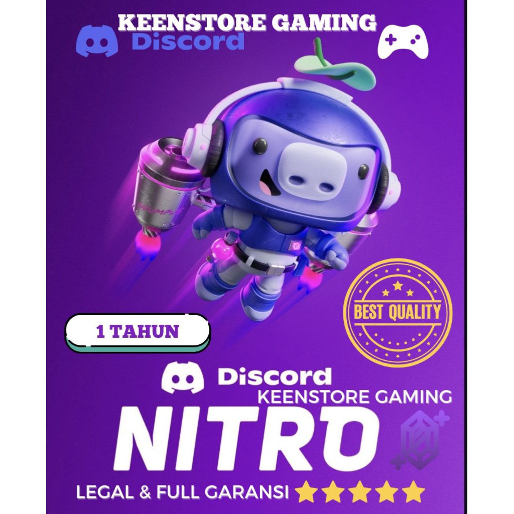 DISCORD NITRO PREMIUM 1 TAHUN LEGAL & AMAN 100% BY KEENSTORE GAMING