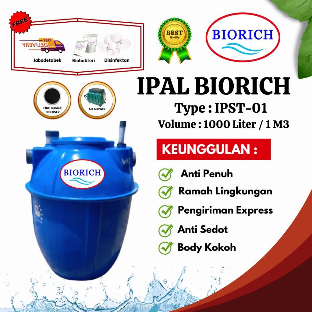 IPAL BIORICH 1000 Liter- IPAL BIORICH IPST-01 Kapasitas 1 M3
