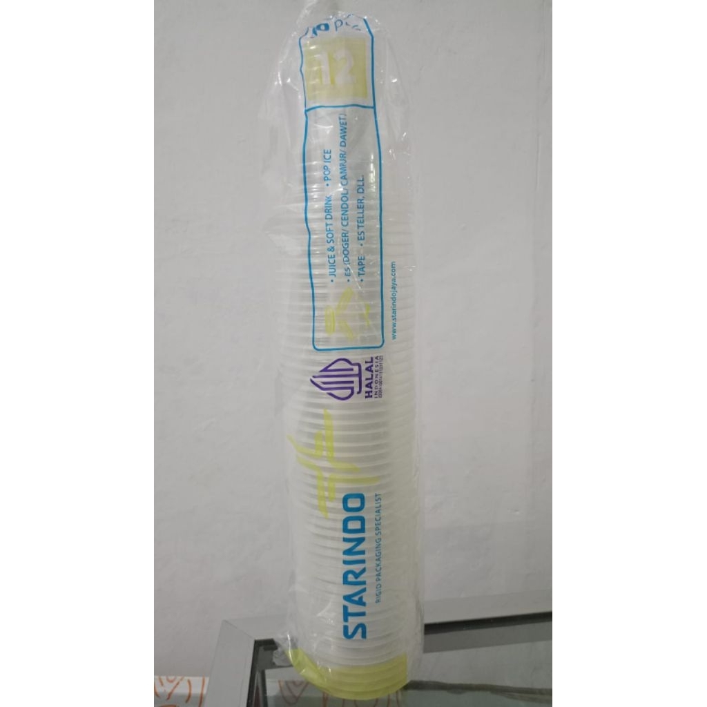 gelas plastik starindo 12 oz