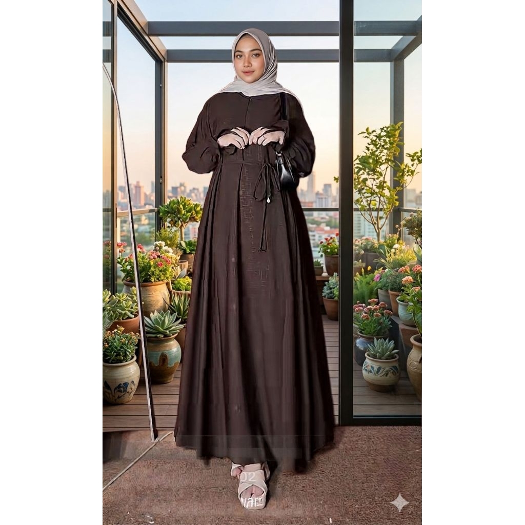 Sale gamis  embos jetblack termurah