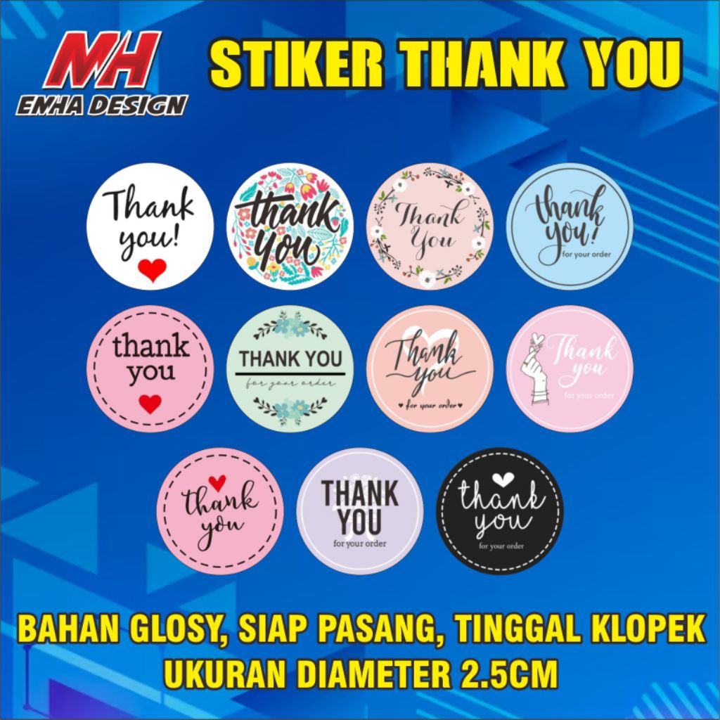 STIKER THANK YOU DIAMETER 2.5CM