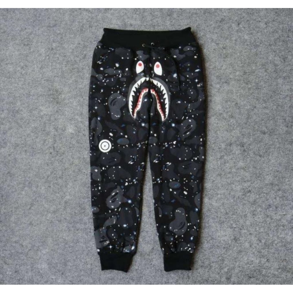 CELANA JOGGER PANJANG PRIA WANITA BAPE SHARK COMBI