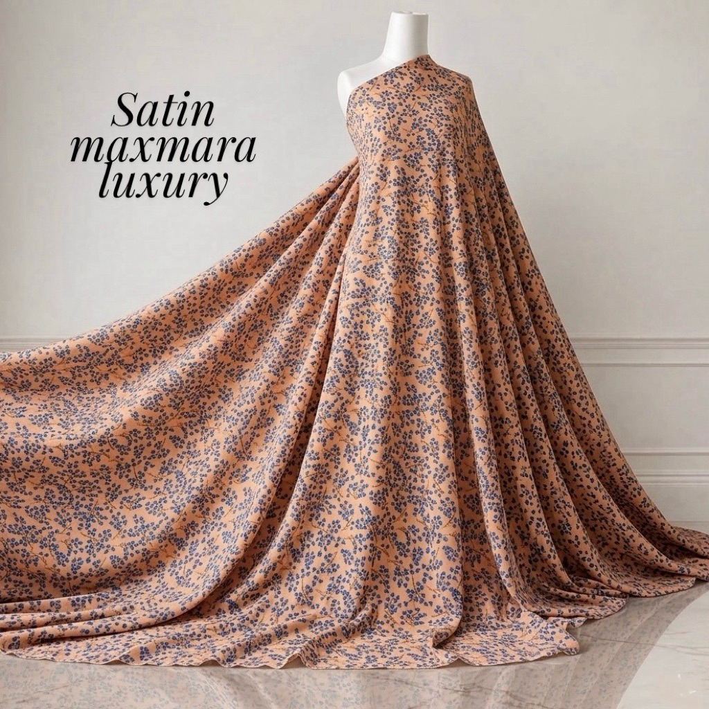 kain satin maxmara luxury  motif bunga kecil