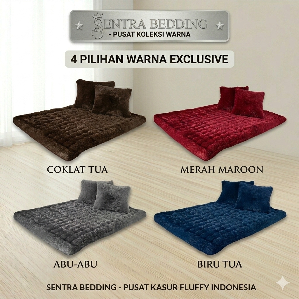 Kisah_Manis Kasur Lantai Bulu Rafsur Gender Premium Empukl Free 2 Bantal Tebal 8-10 Cm