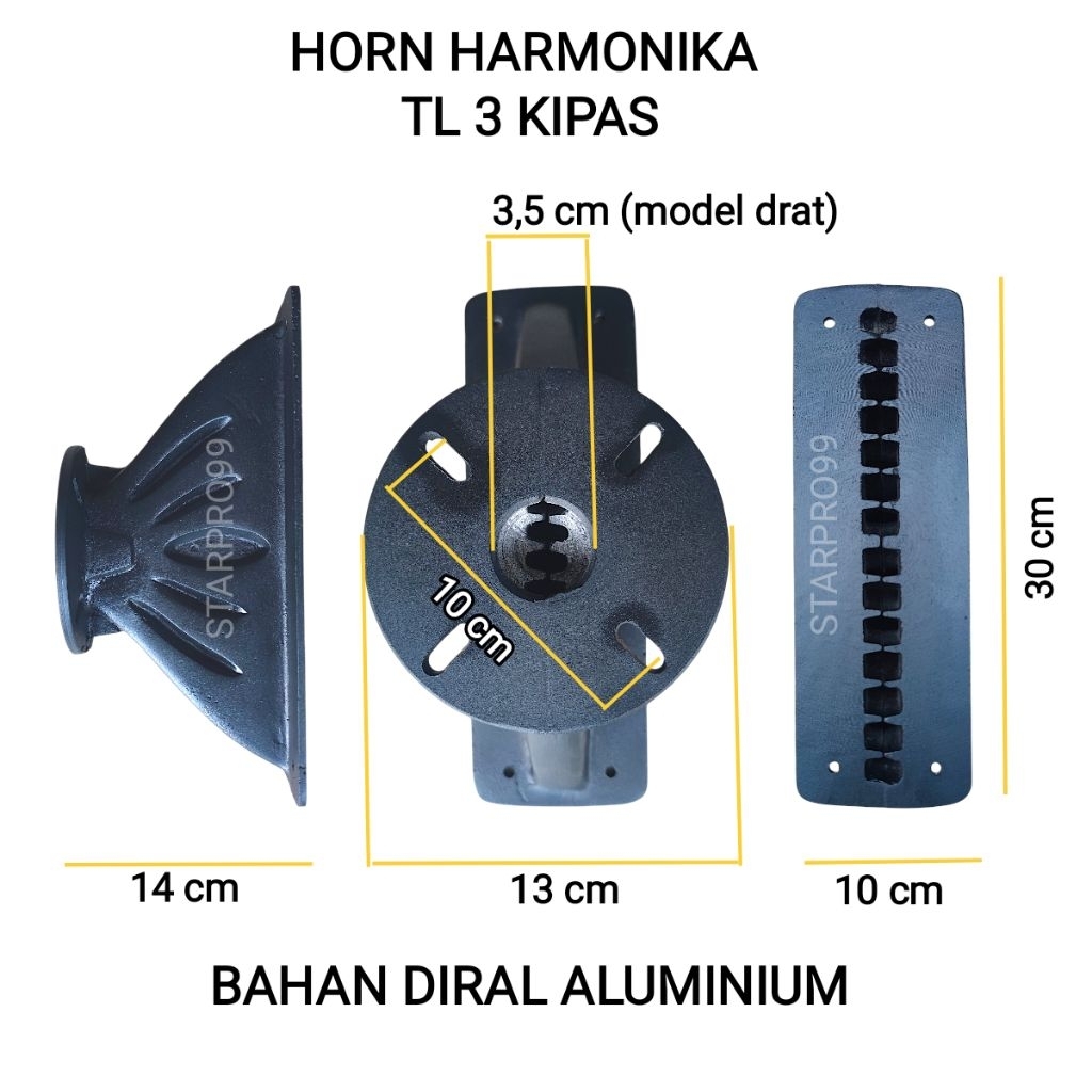 Horn tweeter harmonika box TL3 custom ukuran 10x31 cm untuk speaker 12 inch bahan cor diral aluminiu