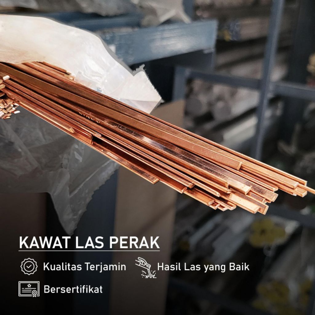 KAWAT LAS TEMBAGA  1.3MM x 3.2MM x 45CM x 5KG (UNTUK LAS TEMBAGA)