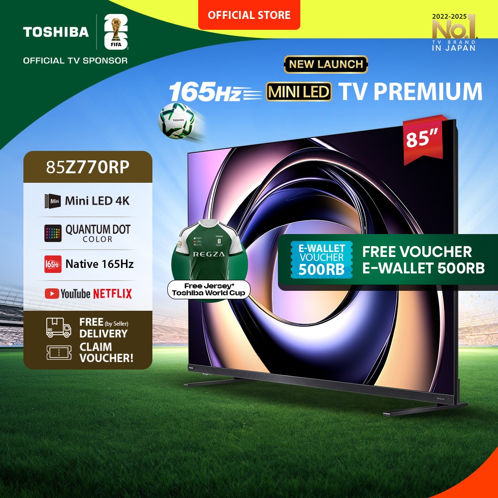 [AI 4K Mini LED 185Hz] Toshiba TV 85" 4K UHD AI Smart TV - Dolby Vision IQ + Atmos Regza ZRi 2.1.2 S