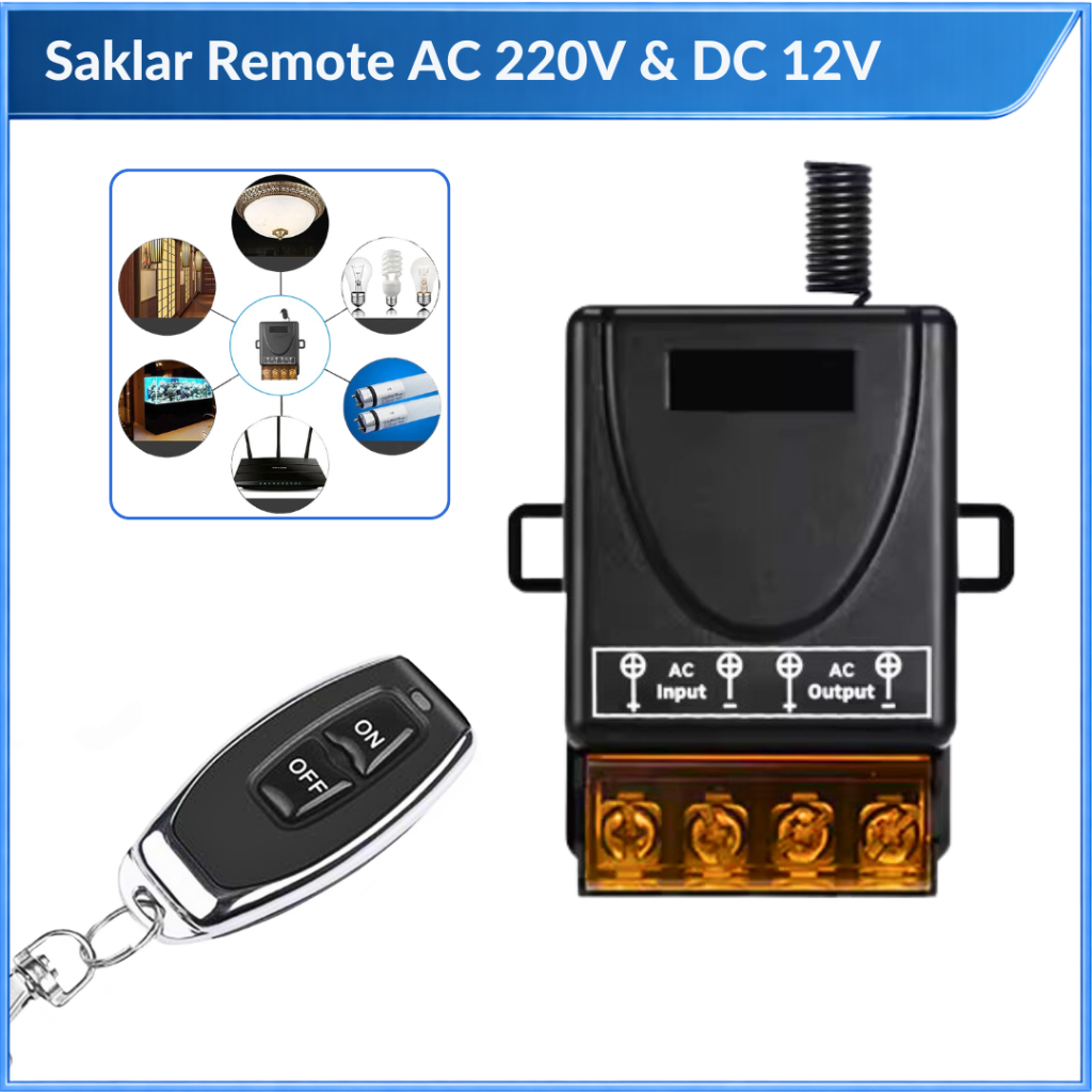 Relay Switch AC 220V DC 12V 1CH Remote Control Saklar on off