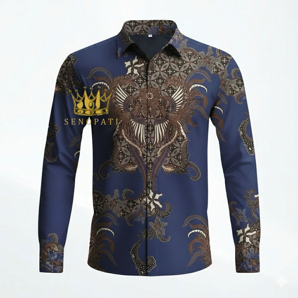 Baju Kemeja Batik Pria Lengan Panjang Katun Slimfit - Lapis Furing Motif Raden Kian Santang