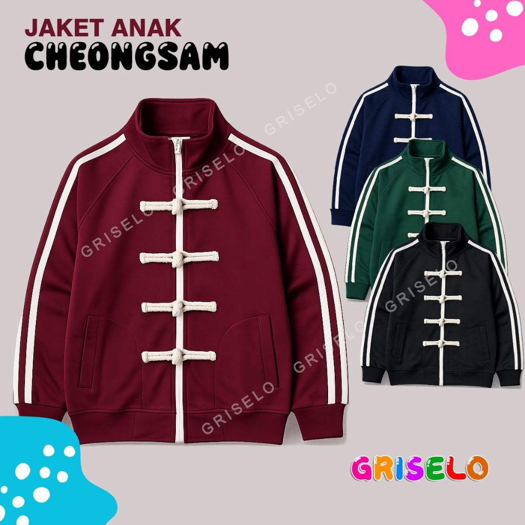 Griselokids Jaket CHEONGSAM CNY Anak Usia 1-10 Tahun Unisex Laki-laki Perempuan