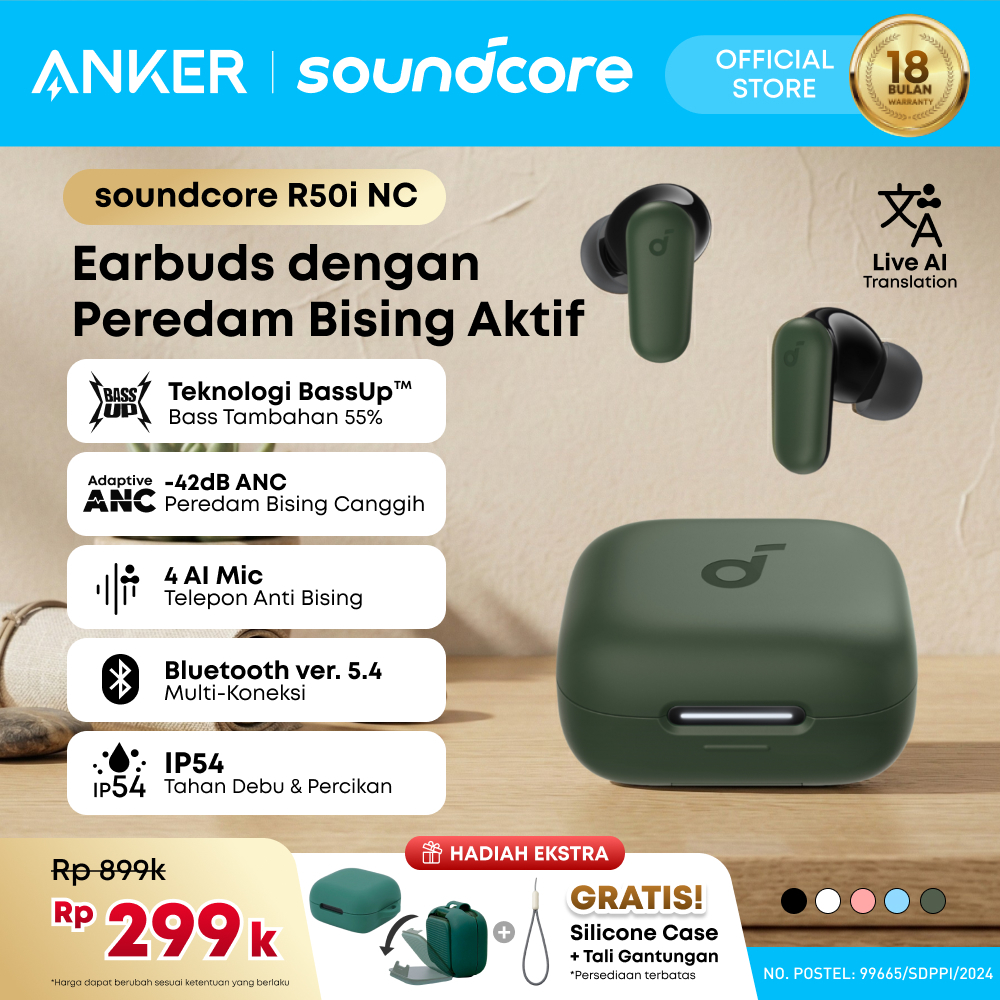 (NEW LAUNCH) Soundcore Anker R50i NC Earbuds Adaptive Noise Canceling Headset Earphone Bluetooth 5.4
