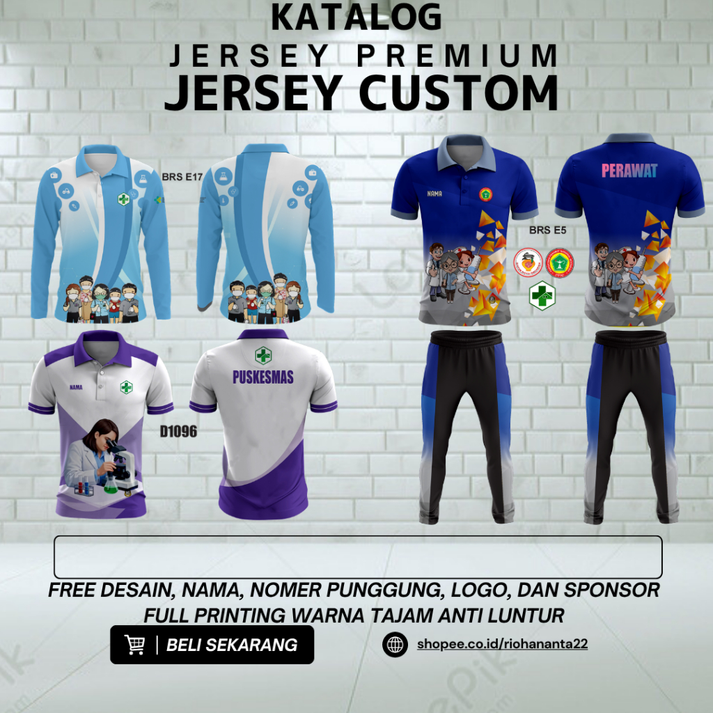 Kaos dokter perawat bidan puskesmas  | JERSEY PREMIUM | FREE CUSTOM DESAIN