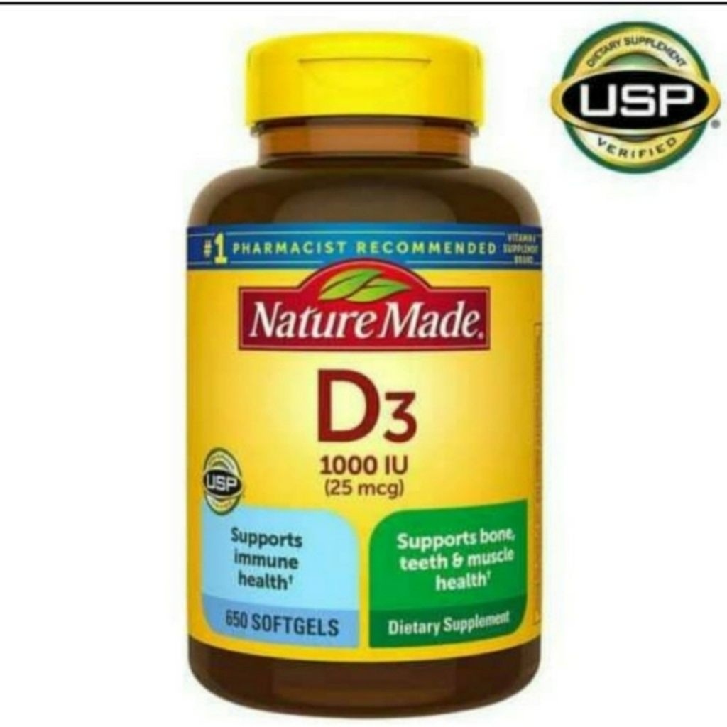 NATURE MADE VITAMIN D3 1000IU 650 SOFTGELS ORIGINAL USA