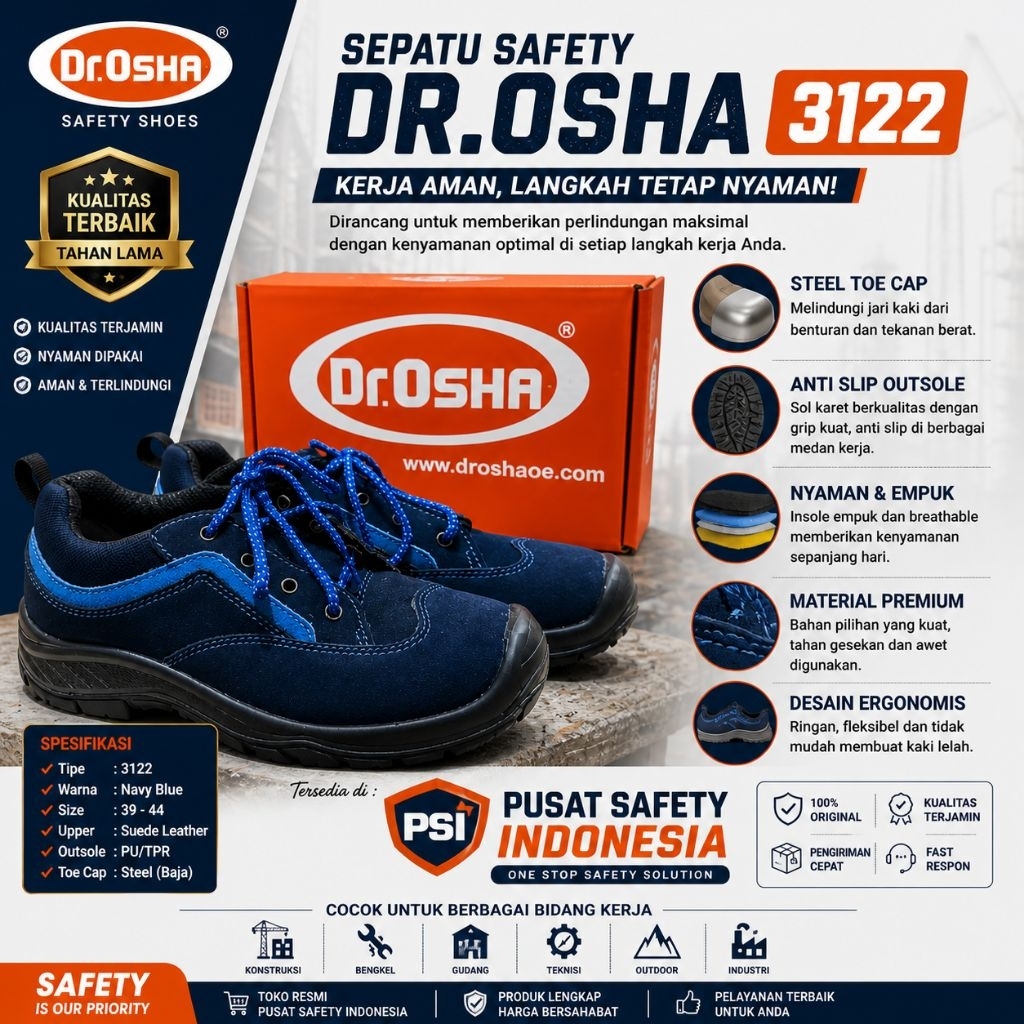 Sepatu Safety Dr Osha 3122 / Dr Osha Ankle Lace Up Boot Original
