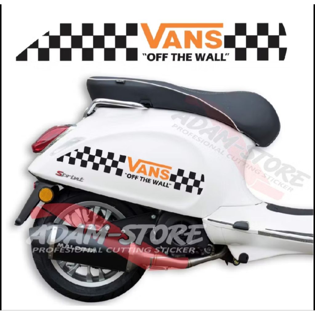 sticker motor vespa matic / sticker vans / sticker motor vespa sprint / vespa primavera