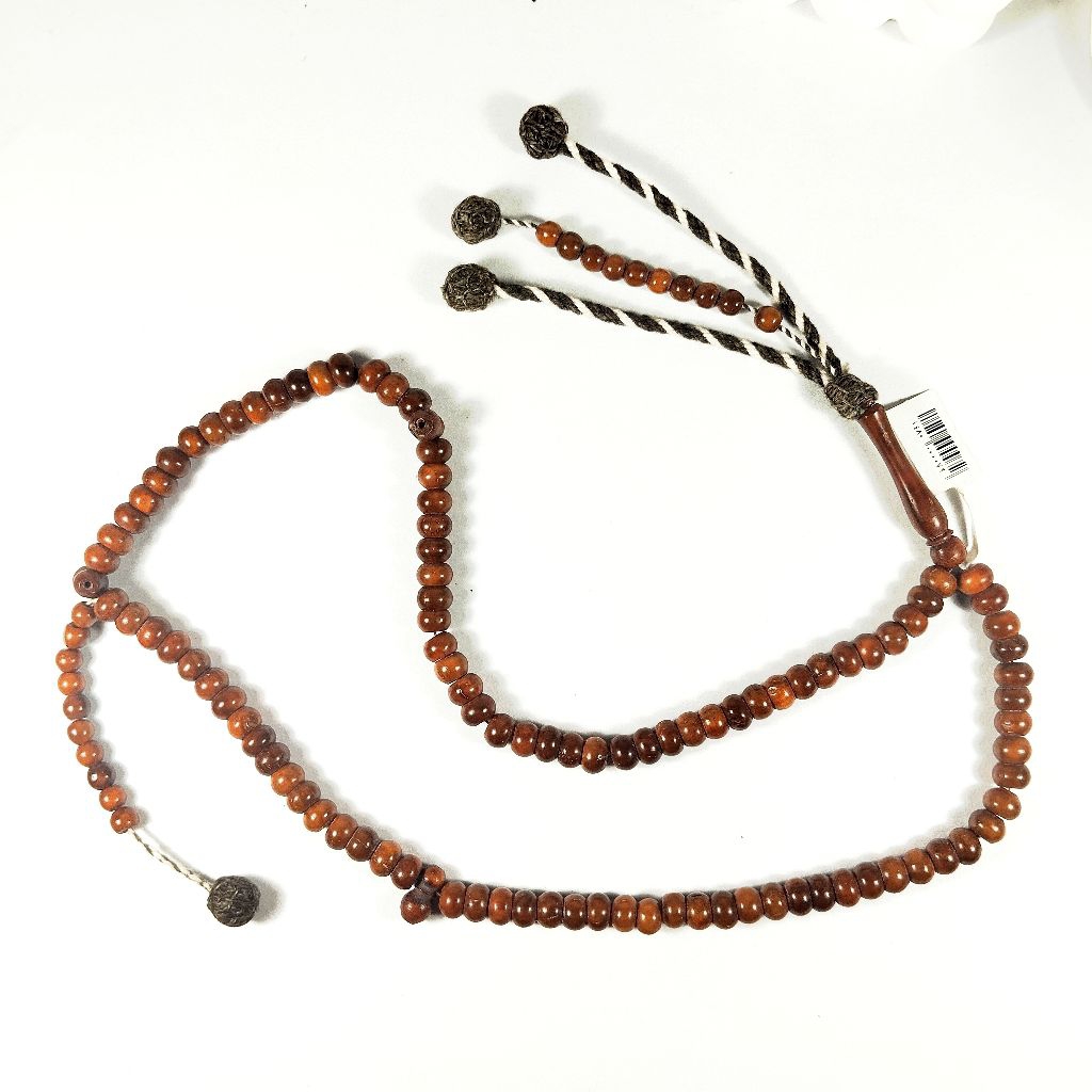 Tasbih Kayu Kokka Asli Mesir 100 Butir Original - Tasbih Kaukah Egypt Berpembatas & Penanda