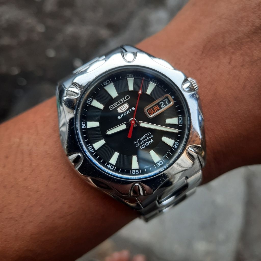 Jam Tangan Seiko 5 Sports SNZG93K1 7S36-03T0 Black Dial Automatic 100% Original