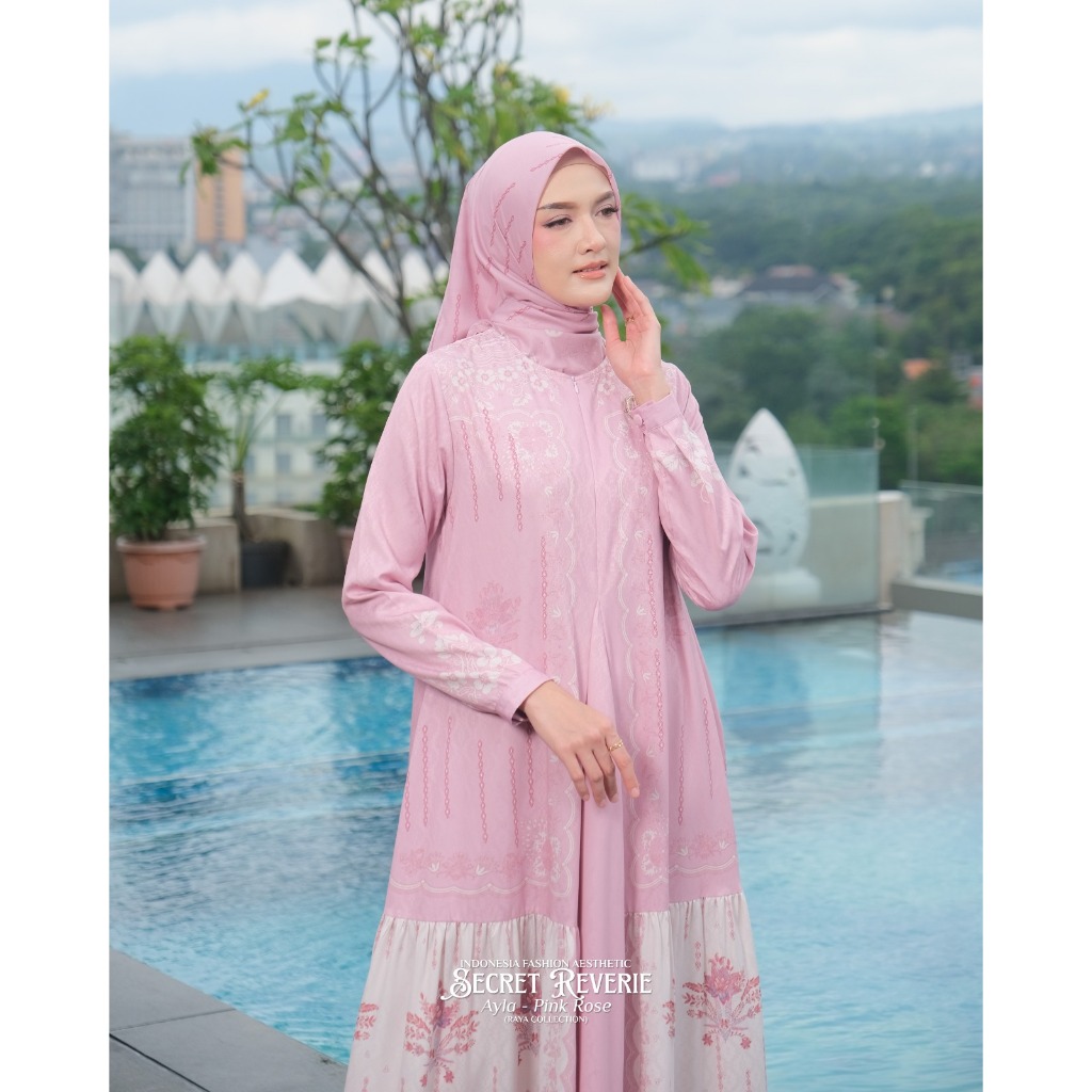 Madenia Syari Masya - Ayla Dress Bahan Dobby - Gamis Pesta - Kondangan