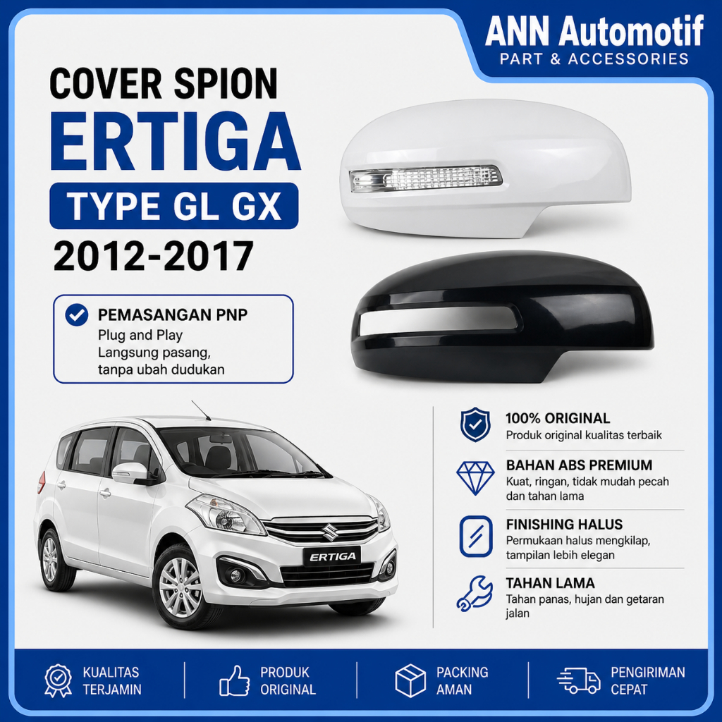 COVER SPION ERTIGA TYPE GL GX 2012 2013 2014 2015 kanan/kiri - Tutup spion ERTIGA GX 2012 2013 2014 