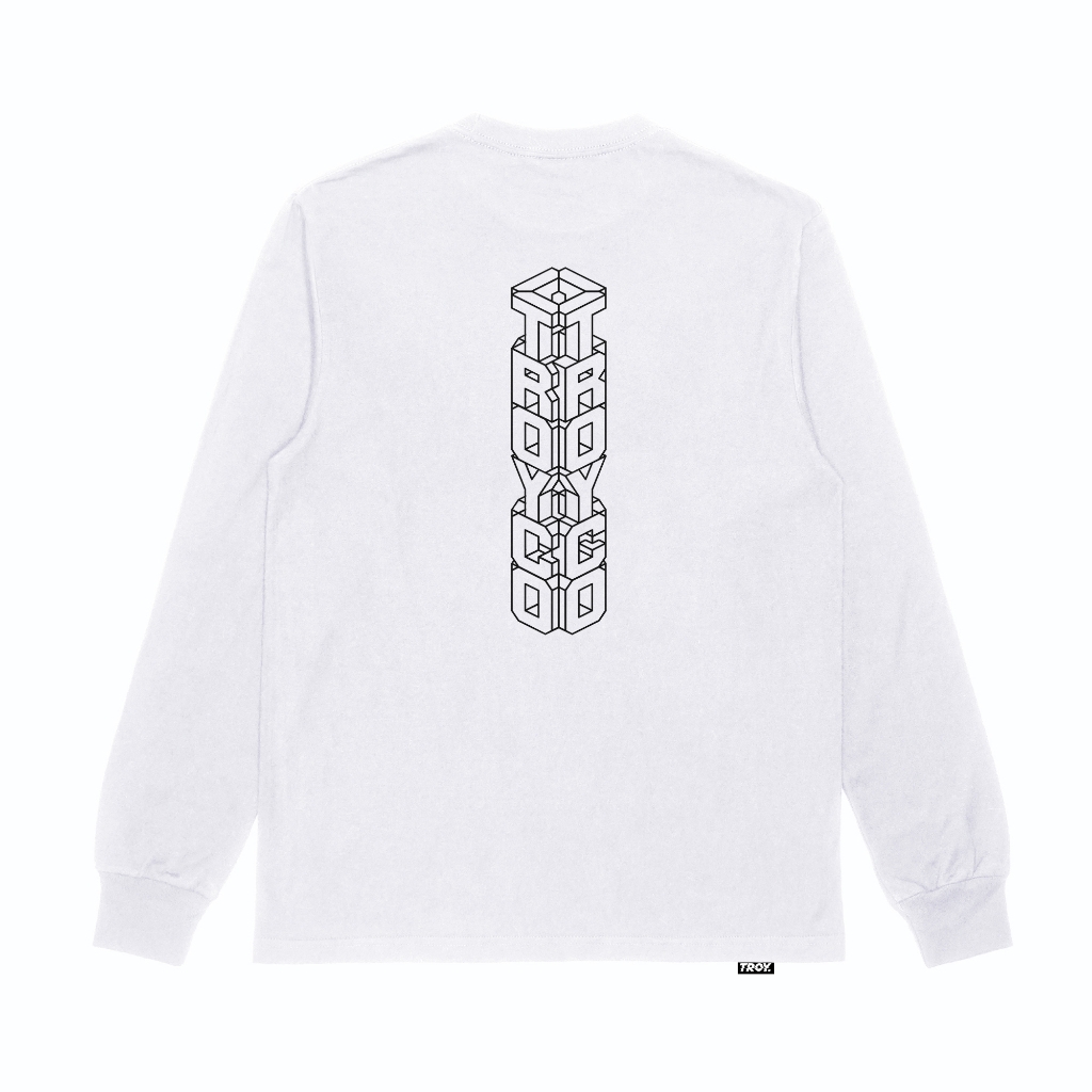 Troy Company Kaos Pria Lengan Panjang Putih - Block Longsleeve White LSD 3610