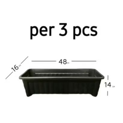 pot tanaman plastik persegi panjang - pot plastik persegi panjang isi 3 pcs