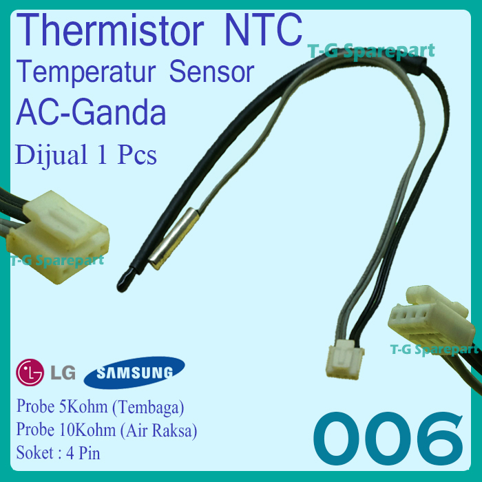 Thermistor AC Ganda LG/Samsung 5Kohm tembaga 10Kohm Air raksa A-006