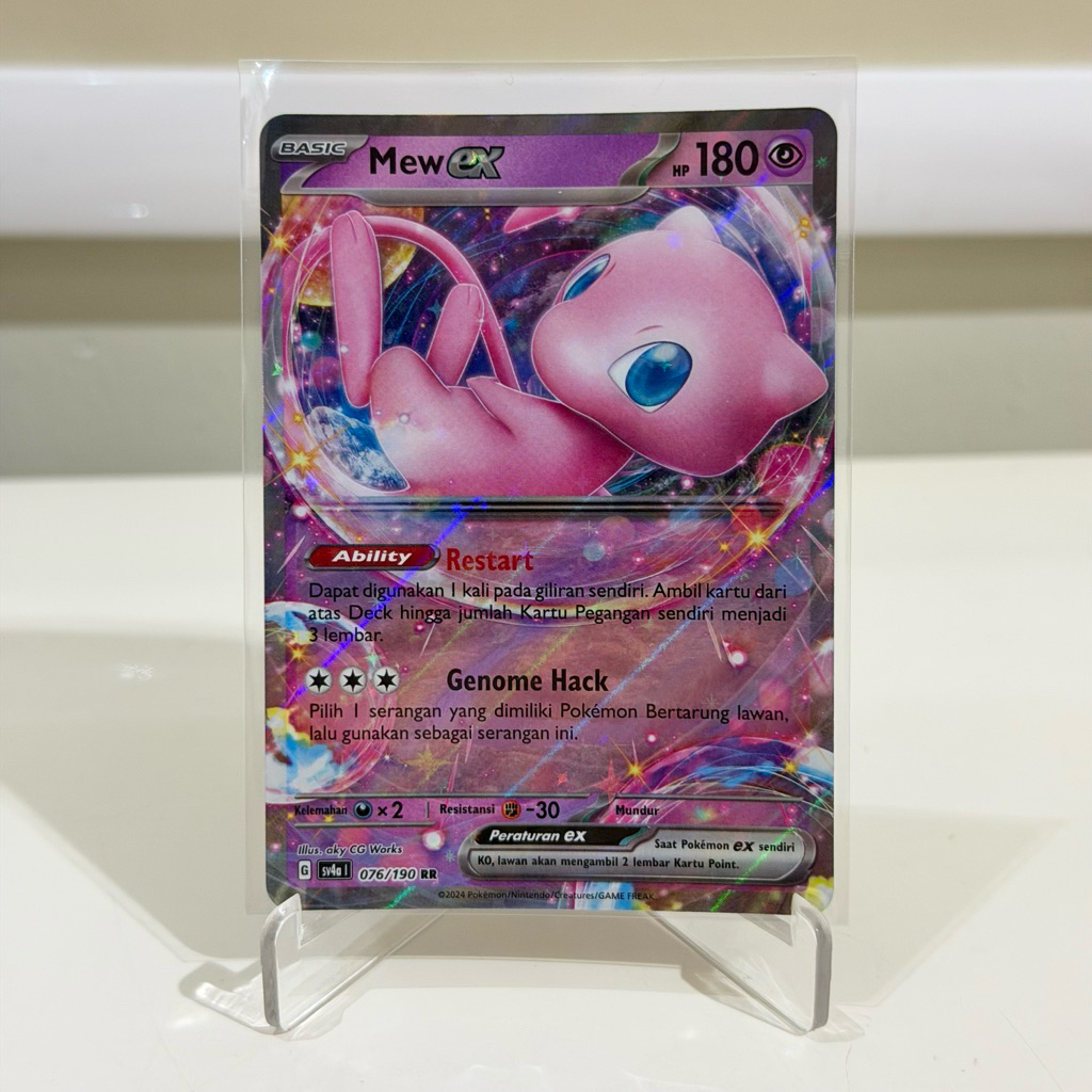 Kartu Pokemon Original ID - MEW EX RR sv4a 076/190 Harta Berkilau