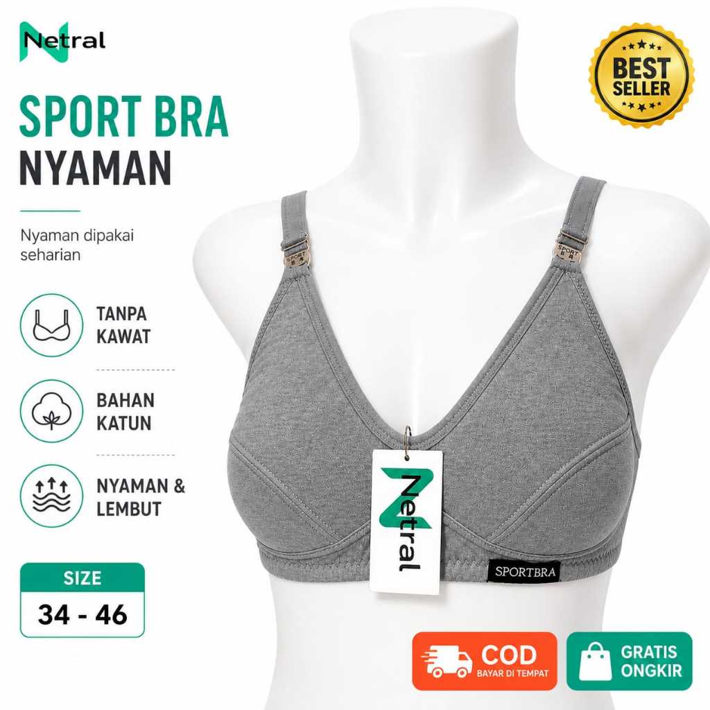 BRA Wanita BH Harian Sport Bra Wanita Bh Katun 6 PCS BH/BRA Wanita