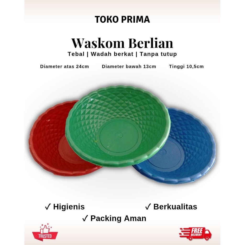Waskom/Ember Plastik Berlian Wadah Nasi Berkat Hajatan @12pcs
