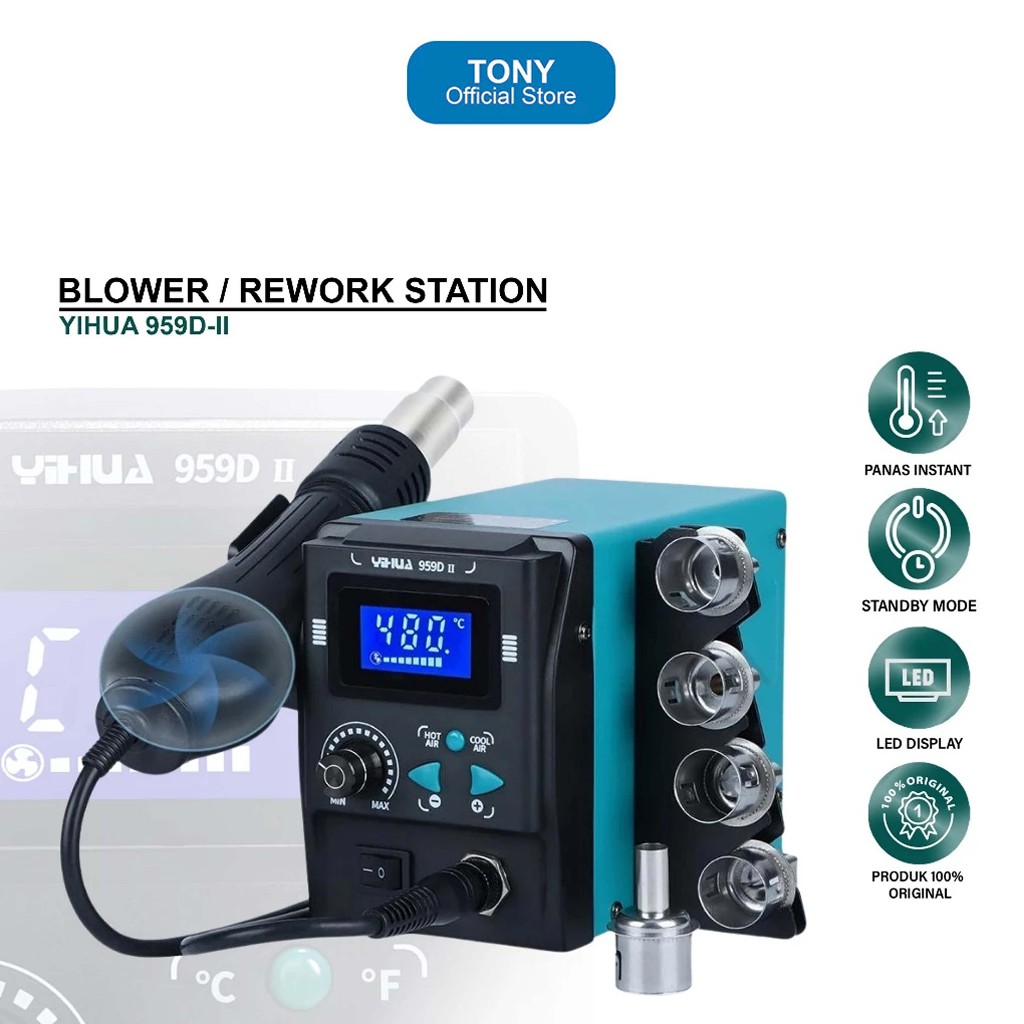 YIHUA 959D II REWORK STATION ORIGINAL - BLOWER YIHUA 959D II - HOT AIR STATION YIHUA 959D II ORIGINA