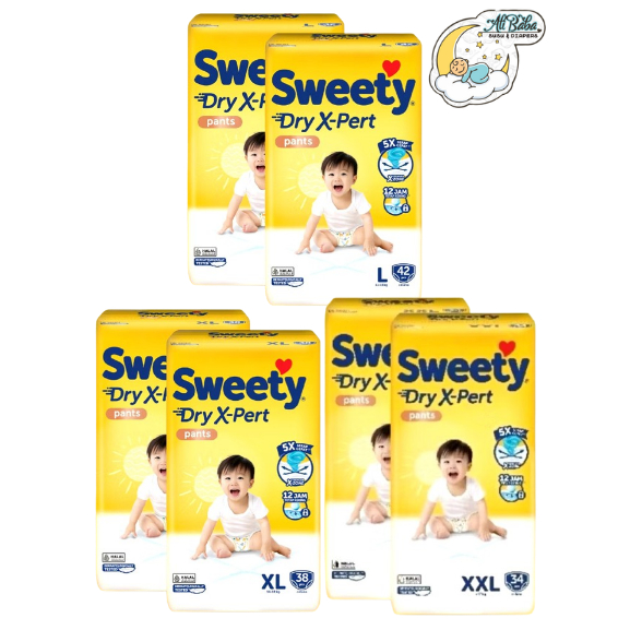 (PAKET BUNDLING 2 BALL) SWEETY DRY XPERT PANTS M48/L42/XL38 SWEETY BRONZE