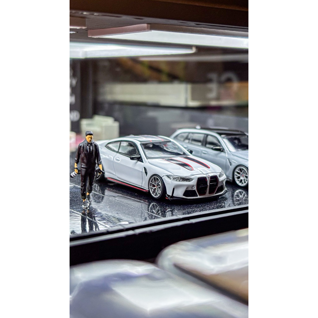 Mini GT BMW M4 CSL White + Cm Studio BBS FIR Silver 9,8mm