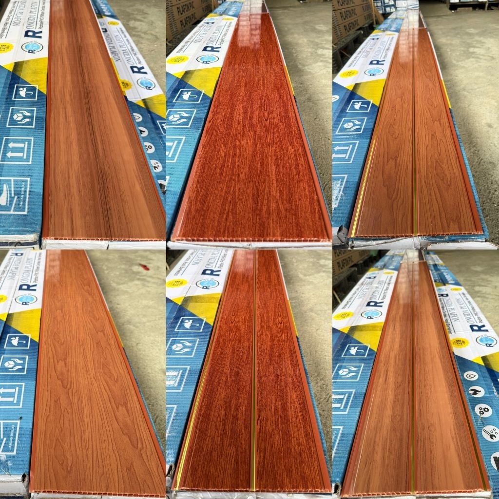 Plafon PVC Coklat Glossy 8mm (PERLEMBAR)
