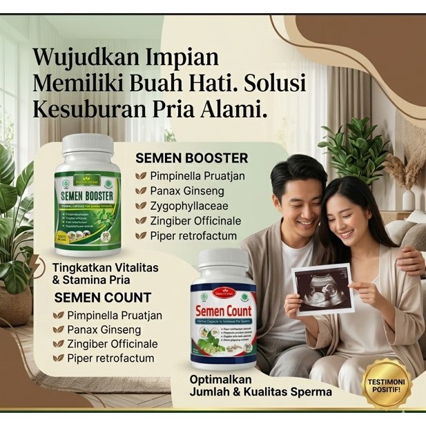 Paket Kesuburan Pria Semenbooster semenCount atasi Azoospermia promil cepat berhasil