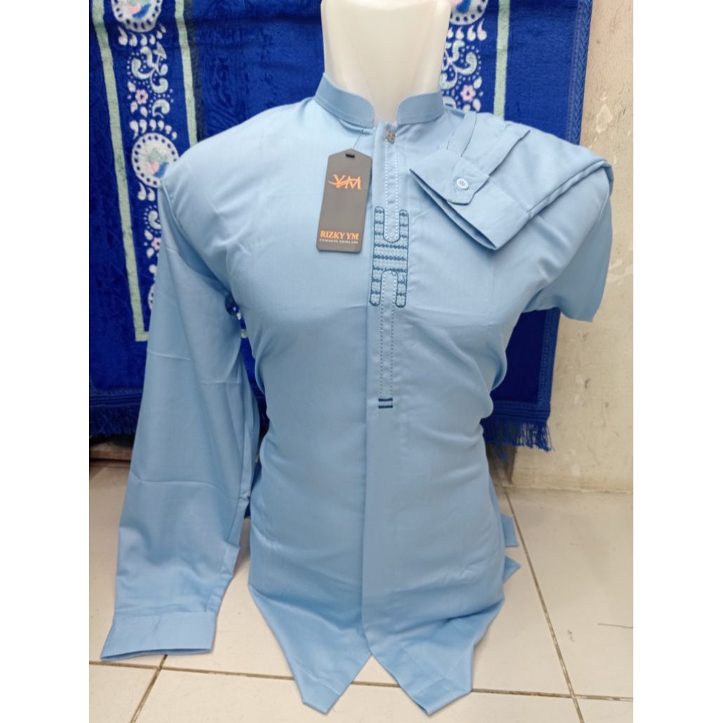 TOKO YAKIN STORE 1986-Baju Koko pria muslim terbaru-kemeja Koko tangan kancing original-koko lengan 