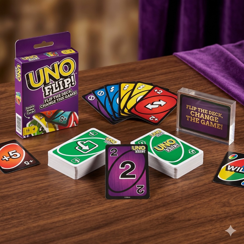 UNO Flip Card Game / Kartu UNO Flip Original Style / Permainan Kartu Seru Keluarga