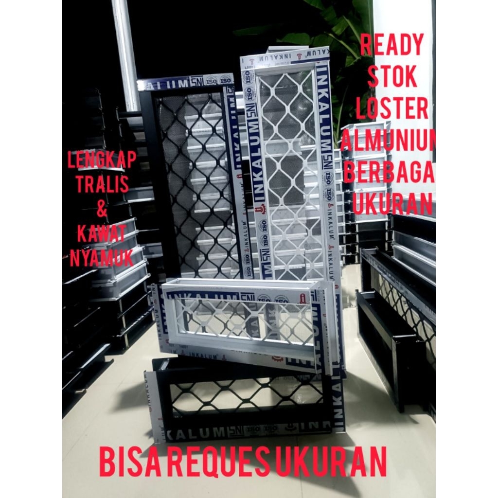 LOSTER ALMUNIUM LENGKAP TRALIS & KAWAT NYAMUK
